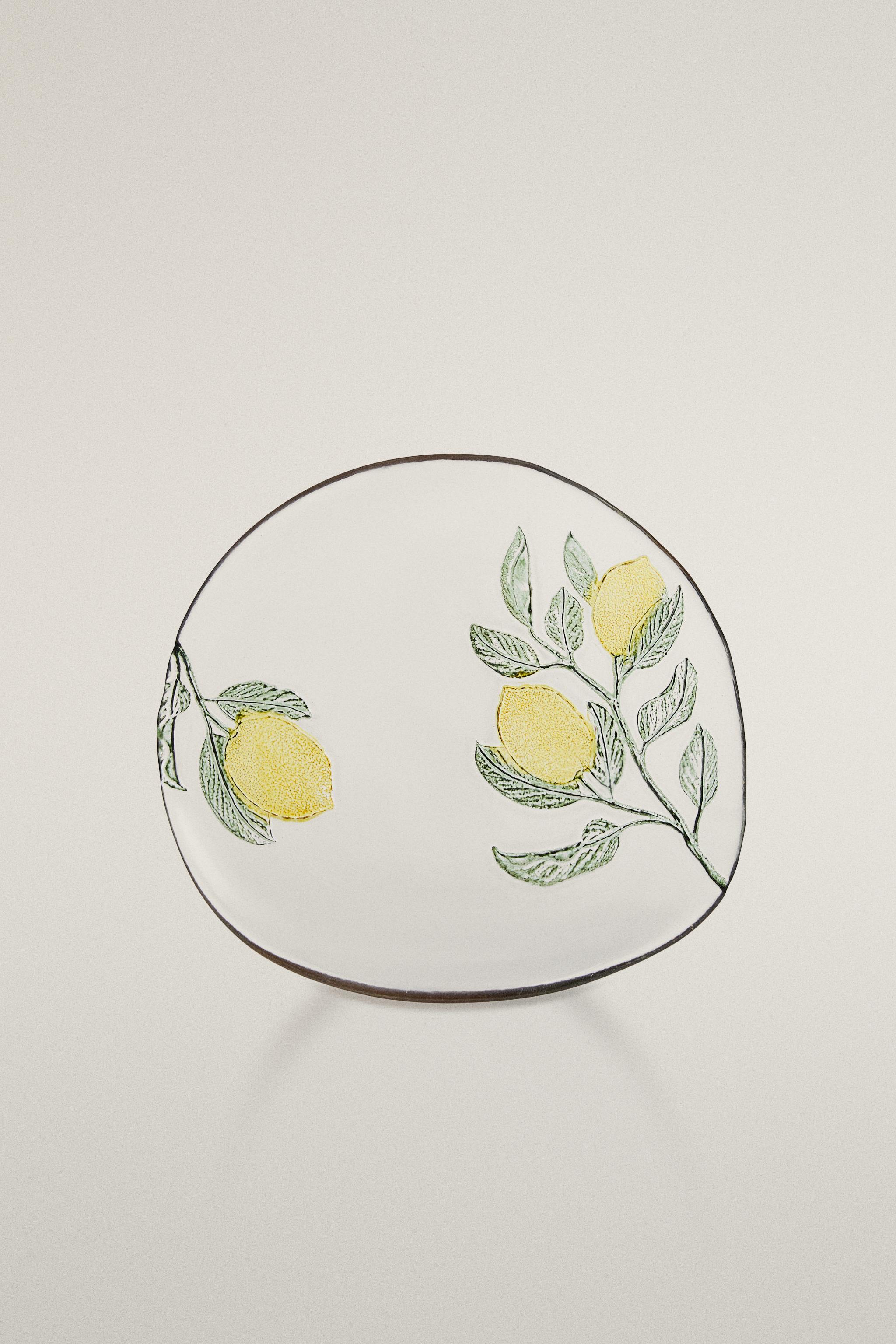 ASSIETTE À DESSERT VERRE CITRONS